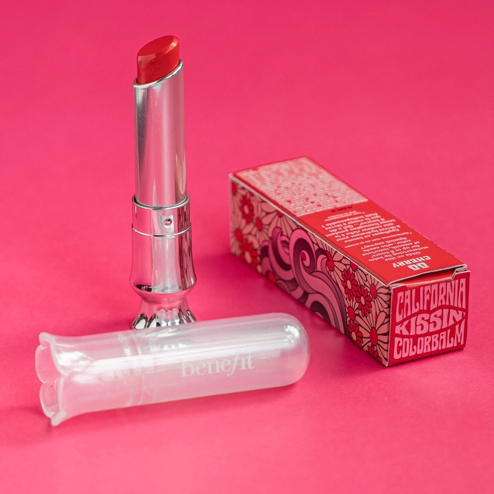 Benefit Lipstick in Bold Red with Silver Tube